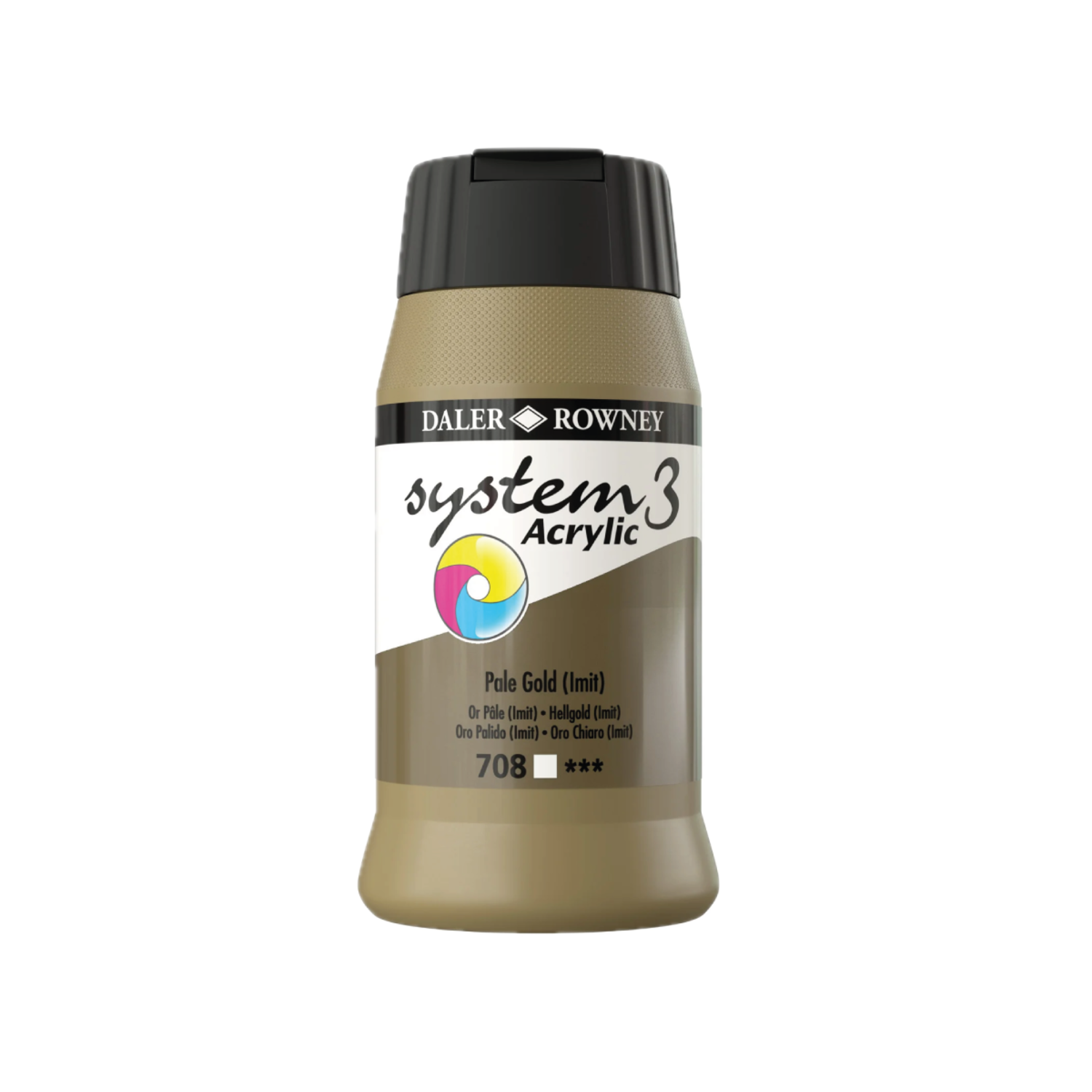 DALER ROWNEY SYSTEM 3 ACRYL 500ML 708 PALE GOLD HUE 3