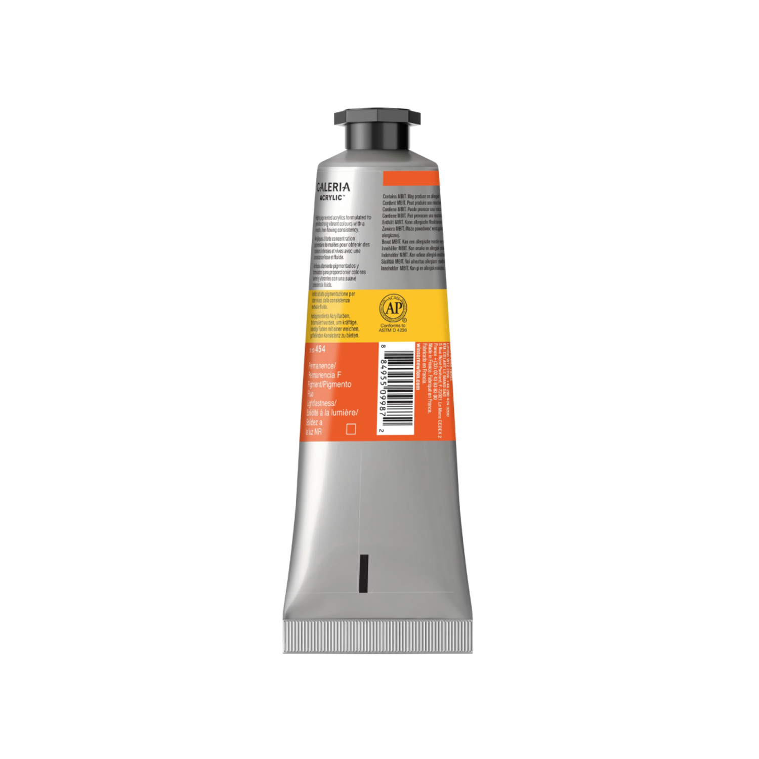 WINSOR & NEWTON GALERIA  ACRYLFARBE 60ML 454 FLUOR ORANGE 4