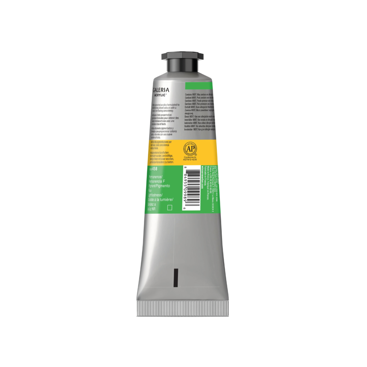 WINSOR & NEWTON GALERIA  ACRYLFARBE 60ML 458 FLUOR GREEN 4