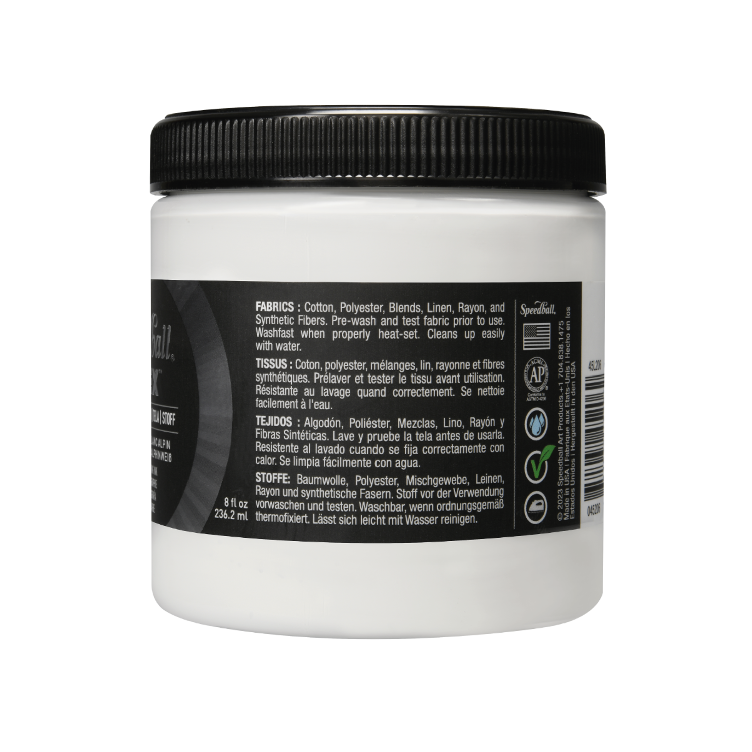 SPEEDBALL FLEX SCREEN PRINTING FABRIC INK 236ML ALPINE WHITE 2