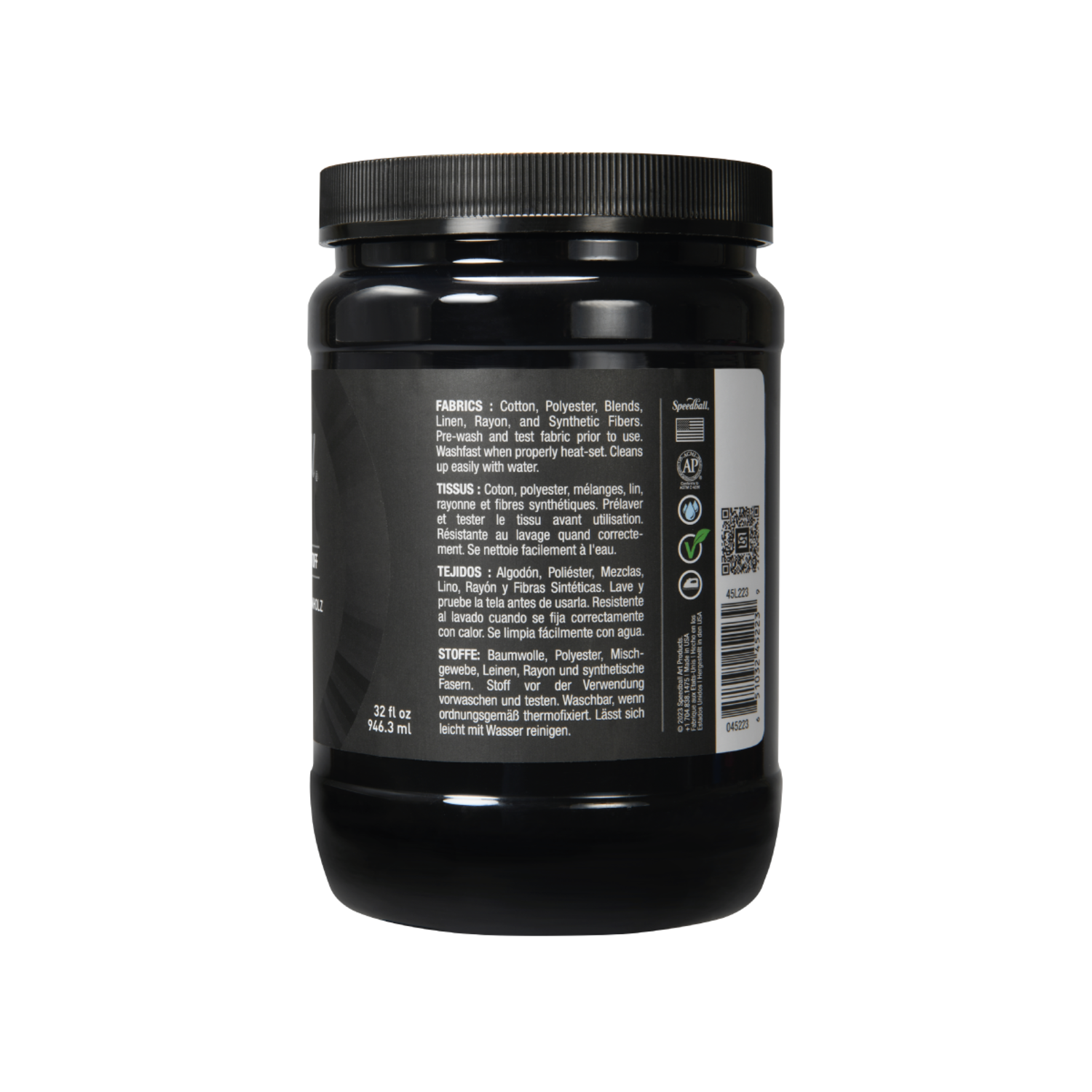 SPEEDBALL FLEX SCREEN PRINTING FABRIC INK 946ML EBONY 2
